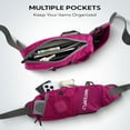thumbnail image 5 of WATERFLY Unisex with Bottle Holder Walking Hiking Nylon Fanny Pack Waist Bag,Rose Red, 5 of 7