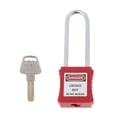 thumbnail image 2 of Negro, , rojo, seguridad, seguridad, bloqueo, , con llave, , etiqueta, acero inoxidable, PA, seguridad , DYNWAVEMX  Candado de bloqueo de seguridad, 2 of 8