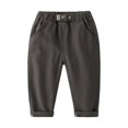 thumbnail image 2 of Resicozy Toddler Baby Boys Cargo Pants Joggers Sweatpants Stretch Pants with Pocket Front Buttons School Uniform Hiking Trousers 2-8 Years Army Green 100, 2 of 7