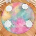 thumbnail image 2 of Colorful Floral Pattern Round Fitted Tablecloth with Elastic Edge,Dining Table Cover Waterproof,Outdoor Round Tablecloth for Camping,Dining,Indoor and Outdoor, 2 of 7