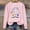 Pink, variant on Aimik Hanes Women Christmas Meowy Catmas Sweatshirt Cute Xmas Cats Graphic Crewneck Sweater Long Sleeve Oversized Pullover Tops-Beige M