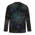 thumbnail image 4 of Zylanna Men's Long Sleeve T-Shirts, Homewear Loose Crew Neck Halloween Print Casual Tops for Men Black, 4 of 5