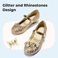 thumbnail image 5 of PATPAT Girls Mary Jane Dress Shoes Glitter Sequins Rhinestones Bow Low Heel Princess Shoes with Butterfly Hair Clips, 5 of 8