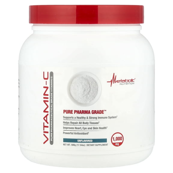 Metabolic Nutrition Vitamin-C, Unflavored, 17.64 oz (500 g)