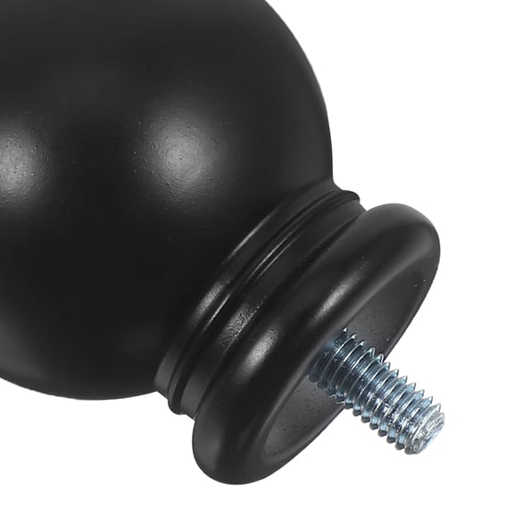 Zehuanyu 2pcs Decorative Curtain Rod End Cap Ball Head Design For Home Curtain Black Plastic Finials For Curtain Rods Window Drapery Rod End