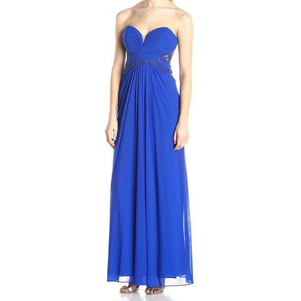 Xscape - Xscape NEW Blue Womens Size 4 Strapless Embroidered Beaded ...