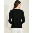 thumbnail image 4 of DARING DIVA Women's Lightweight Button Crew Neck Cardigan S Black, 4 of 6