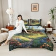 thumbnail image 4 of Manfei Vintage Rustic Cottage Bedding Comforter Set 2pcs for Female Men,Nature Scenery Twin Comforter Sets Microfiber,Colorful Floral Flowers Breathable Bedding Set,Microfiber Bedroom Decor, 4 of 8