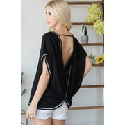 Open Back Wide Sleeve Shorsleeve Top L