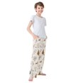 thumbnail image 3 of FORMRS Boys Pajama Pants with Pockets Size 9-10Y Kids Lounge Sleep Bottoms, Beige Christmas Forest, 3 of 8