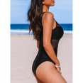thumbnail image 4 of NICEGOU Women's One Piece Swimsuit Tummy Control Bathing Suit Ruched Asymmetric Neck One Shoulder Strap Mesh M, 4 of 4