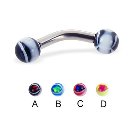 - Eye Ball Curved Barbell, 10 Ga,5/8