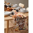 thumbnail image 6 of Thanksgiving Cattle Table Runner 48 Inches, Fall Pumpkin Maple Leaf Botanical Plaid Bed Runner Dresser Scarves Tabletop for Indoor Outdoor Parties/Ceremony/Banquet, 13" x 48", 6 of 8