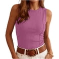 thumbnail image 7 of FengLS Women's Sleeveless Tank Ribbed Fitted Fitness Sports Short Tops Crew Neck Sleeveless Tank Tops Comfortable Outdoor Vest, 7 of 7