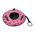 thumbnail image 5 of ToppiJoy 31.49'' Snow Tube Heavy Duty Oxford Cloth Inflatable Snow Sled for Sledding with Tow Strap Pink Snow Tube Sled with 2 Grippable Handles Hold up 220.46-396.83lbs, 5 of 13