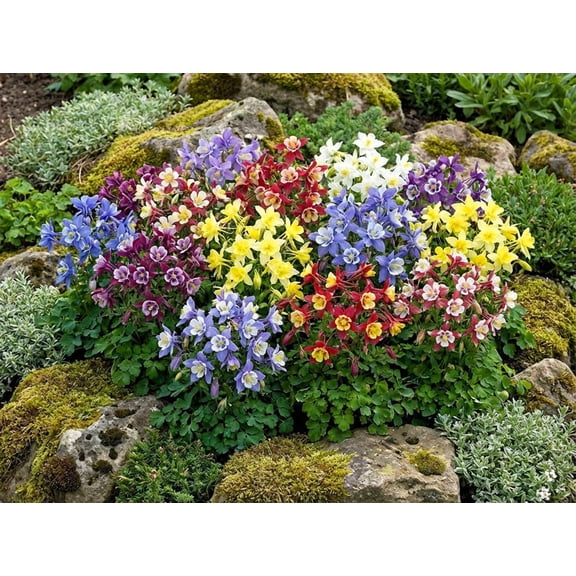 100 DWARF COLUMBINE MIX Aquilegia Vulgaris Mixed Colors Flower Seeds