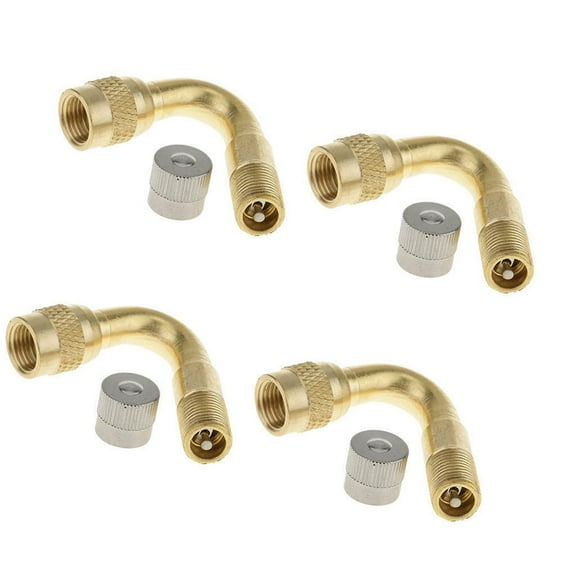 4Pcs Tyre Valve Extension Adapter Schrader Valve Extensions 45 Degree Angled Pump Adapter Bike Tire Inflator Adaptor for Car Motorcycle Bicycle Truck