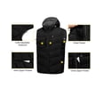 thumbnail image 5 of Little Donkey Andy Men's Reversible Fleece Puffy Vest Warm Sleeveless Puffer Jacket with Removable Hood for Golfing Hiking Black M, 5 of 7