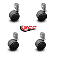 thumbnail image 2 of 2.375 Inch Black Soft Twin Wheel Caster with Inside Mount Set SCC, 2 of 2