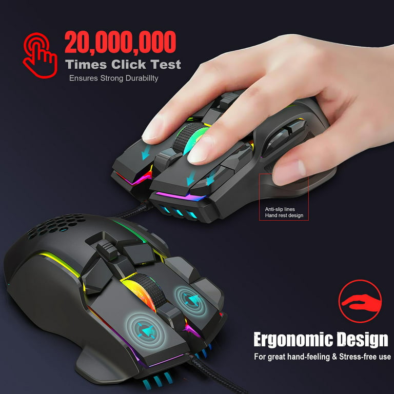 Profession Gaming Mouse RGB Voice Control 10 Keys 12800DPI 1000Hz 400ips  RGB Wired Mouse Mice For Laptop PC LOL FPS Gamer - AliExpress
