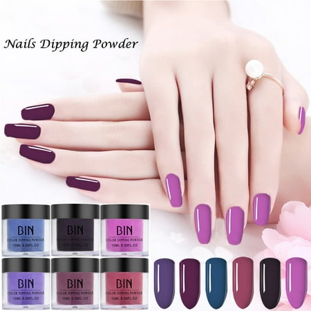 Outtop 6PCS Nails Dip Powder Without Lamp Cure Natural Dry Nail Art Powder（Standard）( HOT SALE