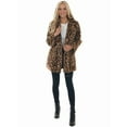 thumbnail image 5 of Women'S Faux Fur Jackets Autumn Winter Leopard Lapel Long Sleeves Coats Loose Fur Coat with Pockets Brown L, 5 of 9