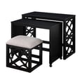 thumbnail image 3 of 3-Piece Desk Stool Set for Home | With Charging Ports in Living Space, Rolling Function for Easy Movement | Black Finish, 100% Polyester Upholstered Stool | Meets Charging and Comfort Requirements, 3 of 6