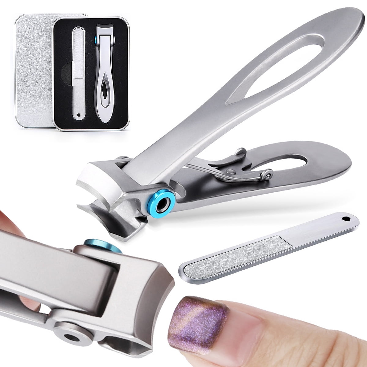 JTWEEN Nail Clippers for Thick Nails,15mm Wide Jaw Opening Extra Large ...