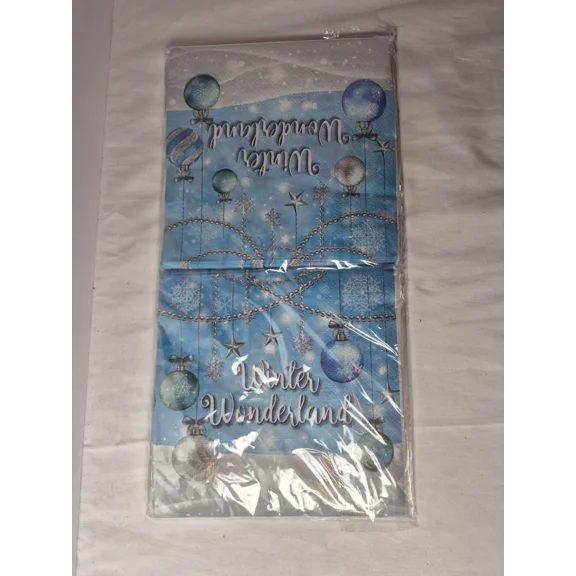 New Winter Wonderland Blue White Themed Napkins 40 Ct