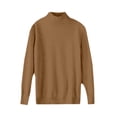 thumbnail image 4 of Sweaters for Women Half Turtleneck Long Sleeve Jumper Knitted Pullover Warm Sweater Tops Camel M, 4 of 5