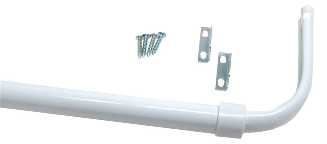 The Classic Touch Heavy Duty Single Curtain Rod, White, 28-48 Inches