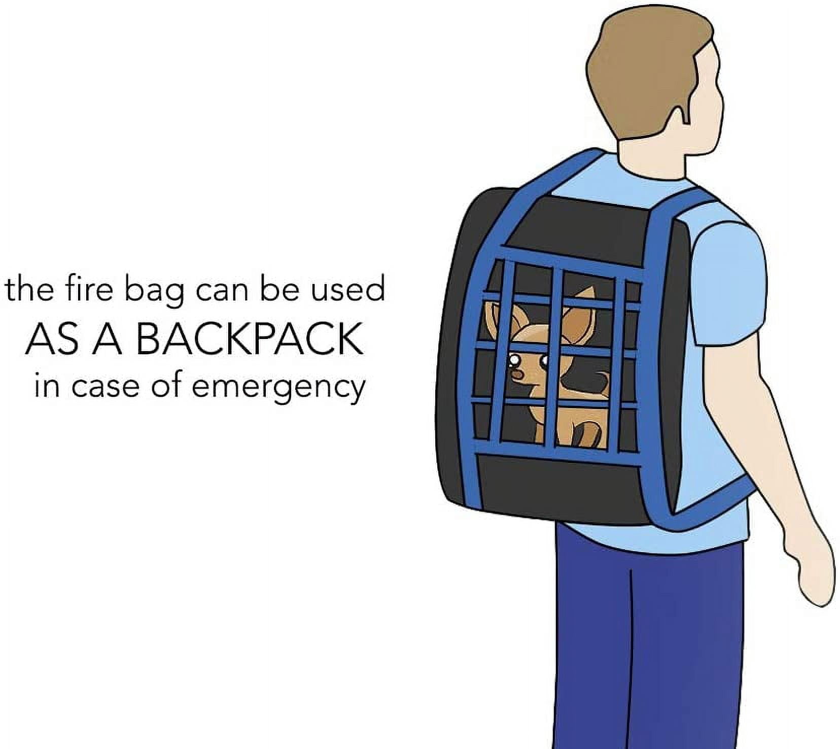 Emergency Evacuation Bag for Pets Up to 100 Pounds Large size - Dogs & Cats Fire Escape Equipment - Rope 50 Feet Incl.