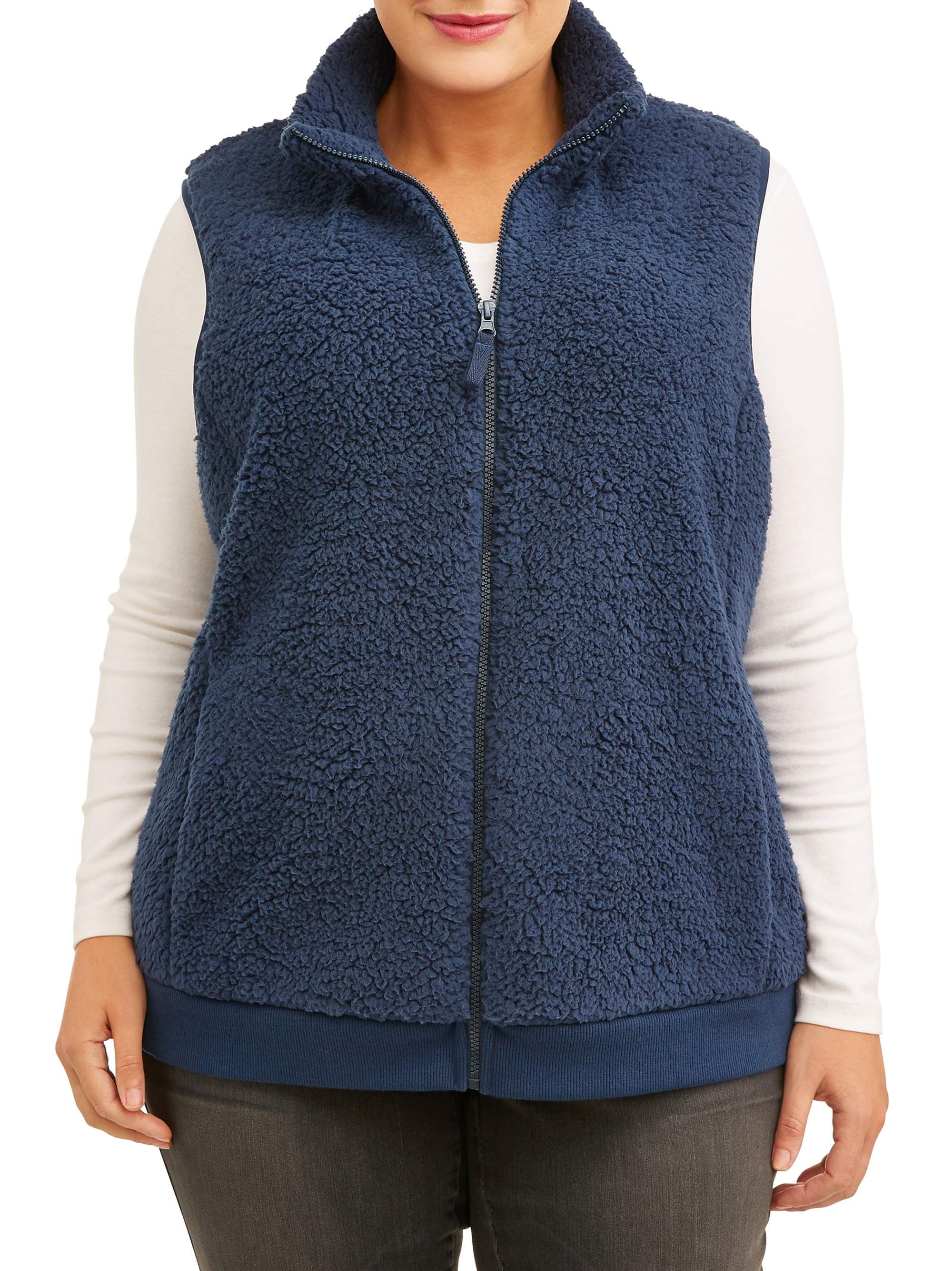 Time and Tru Women's Plus Plush Vest 
