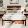 thumbnail image 4 of Costway 15.5 Inch Queen Size Bed Frame with Retro Headboard &Under-Bed Storage Space, 4 of 10