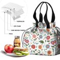 thumbnail image 4 of Daisy Pioneer Flower and Hearts Drawstring Insulated Lunch Bag for Women, Stain-Resistant Large Lunch Tote with Multi-Pockets for Work Office, 4 of 6