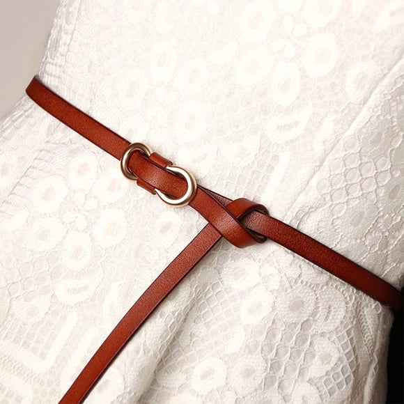 Cinturón de aleación de cuero para mujer Vestidos ajustados ajustados Jeans Cintura delgada Moda marrón Hugo Cinturones de mujer