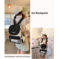 thumbnail image 2 of Sunyuer Women Kawaii Flap Ita Backpack, Large Capacity Clear Front Pocket Backpack with Star Charm, Lightweight Nylon Casual Daypack for School Travel, 2 of 8