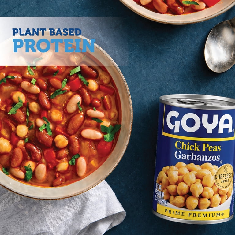 6 pack) GOYA Chick Peas (Garbanzo Beans) 15.5 oz Can - Walmart.com