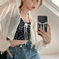 thumbnail image 6 of Suspender Cardigan Set Polyester Hollow Out Fashionable Skin Friendly Summer Floral Top for Women, 6 of 8