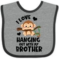 thumbnail image 3 of Inktastic Monkey I Love Hanging out with My Brother Boys or Girls Baby Bib, 3 of 4