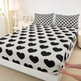 thumbnail image 3 of Homewish Boys Girls Black Love Heart Twin Sheet Sets 3pcs,Dreamy Princess Twin Fitted Sheet Microfiber,Happy Valentine's Day Breathable Flat Sheet,Lightweight Room Decor, 3 of 7