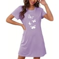 thumbnail image 1 of Camisón corto de mujer, vestido de largo medio con estampado de moda, camisón corto extragrande de mujer, camisón de manga corta con estampado de pecho a la moda, camisón de mujer, 1 of 6