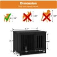 thumbnail image 3 of Wooden Dog Crate Furniture, Dog Kennel Pet House End Table, Solid Wood Portable Foldable Indoor Cage for Dogs, No Assembly Needed (Small, Black), 3 of 14