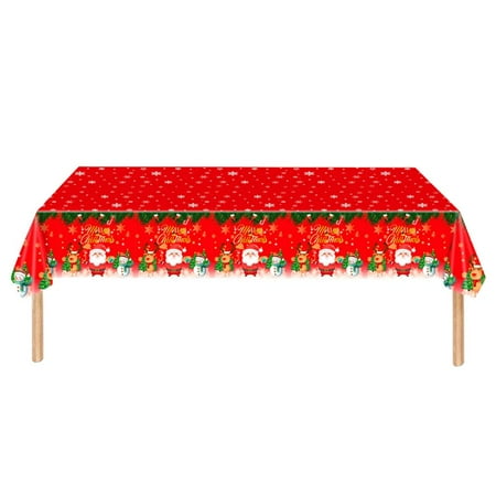 

Christmas Table Cloth | Santa Snowflake Table Cover | Oil-Proof Spill-Proof and Water Resistance Tablecloth for Christmas Party Dinner Table Decorations 137*274cm
