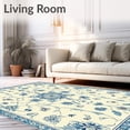 thumbnail image 2 of ODIKA 5'x7' Machine Washable Non-Slip Area Rug, Elegant Cream & Oushak Inspired Vintage Floral High Traffic Rug, Ivory, 77149, 2 of 7