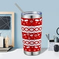 thumbnail image 6 of 20 oz Insulated Tumbler, Merry Christmas Tumbler with Lid and Straw, Holiday Spirit Snowflake Socks Coffee Mug Cup, Christmas Gift for Dad Mom Family Friends, 6 of 6