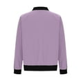 thumbnail image 5 of Women's Bomber Jacket Casual Coat Zip Up Outerwear Windbreaker with Pockets Purple XL, 5 of 5