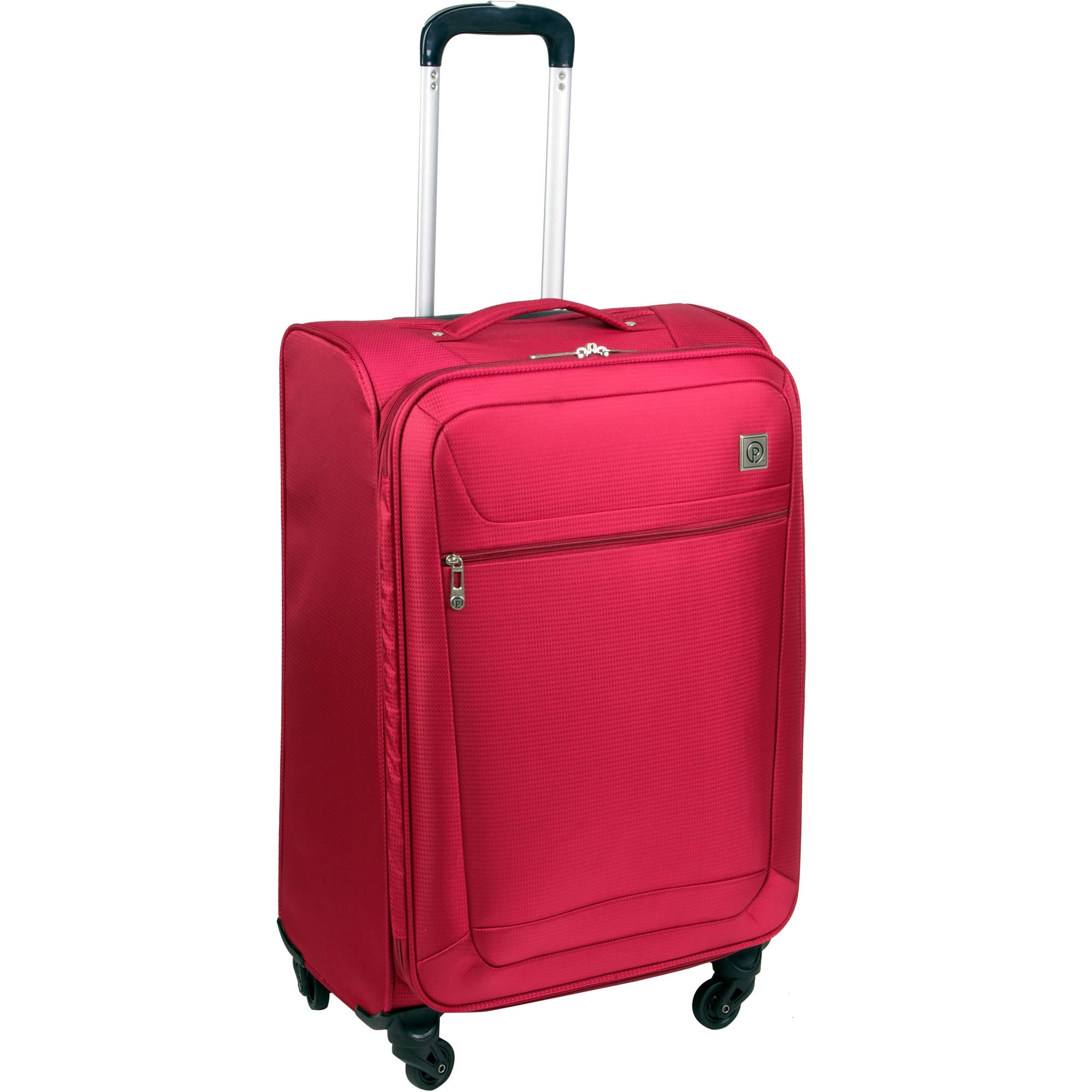red lightweight suitcase