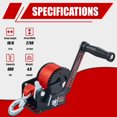 thumbnail image 2 of Manivela Winch TYT 600LB con correa de nailon roja de 6 m, 2 of 8