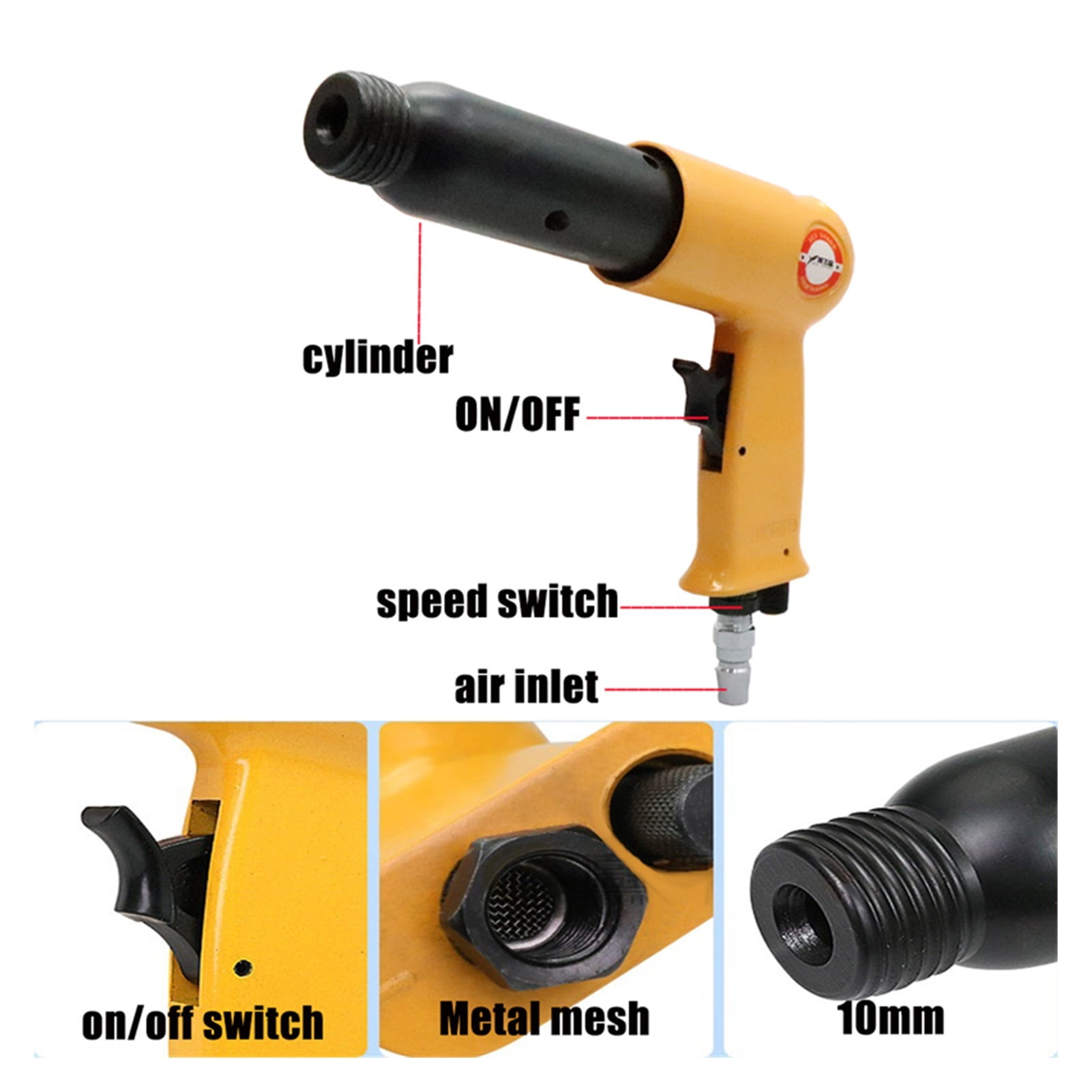 Demolition Jack Hammer 150Y Mini Air Shovel Metal Sander Pneumatic Hammer 3 Shovels Professional Metal Cleaner Tools ,Efficient and Reliable